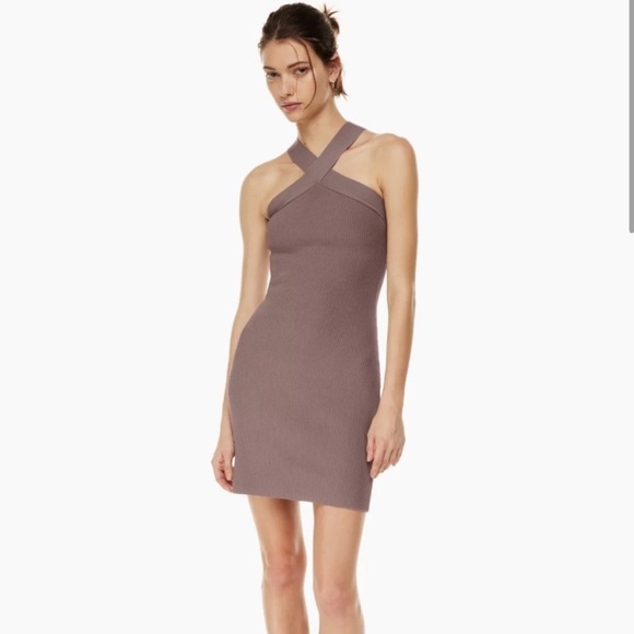 NWOT Aritzia Babaton Sculpt Knit Criss Cross Dress - Picture 1 of 6